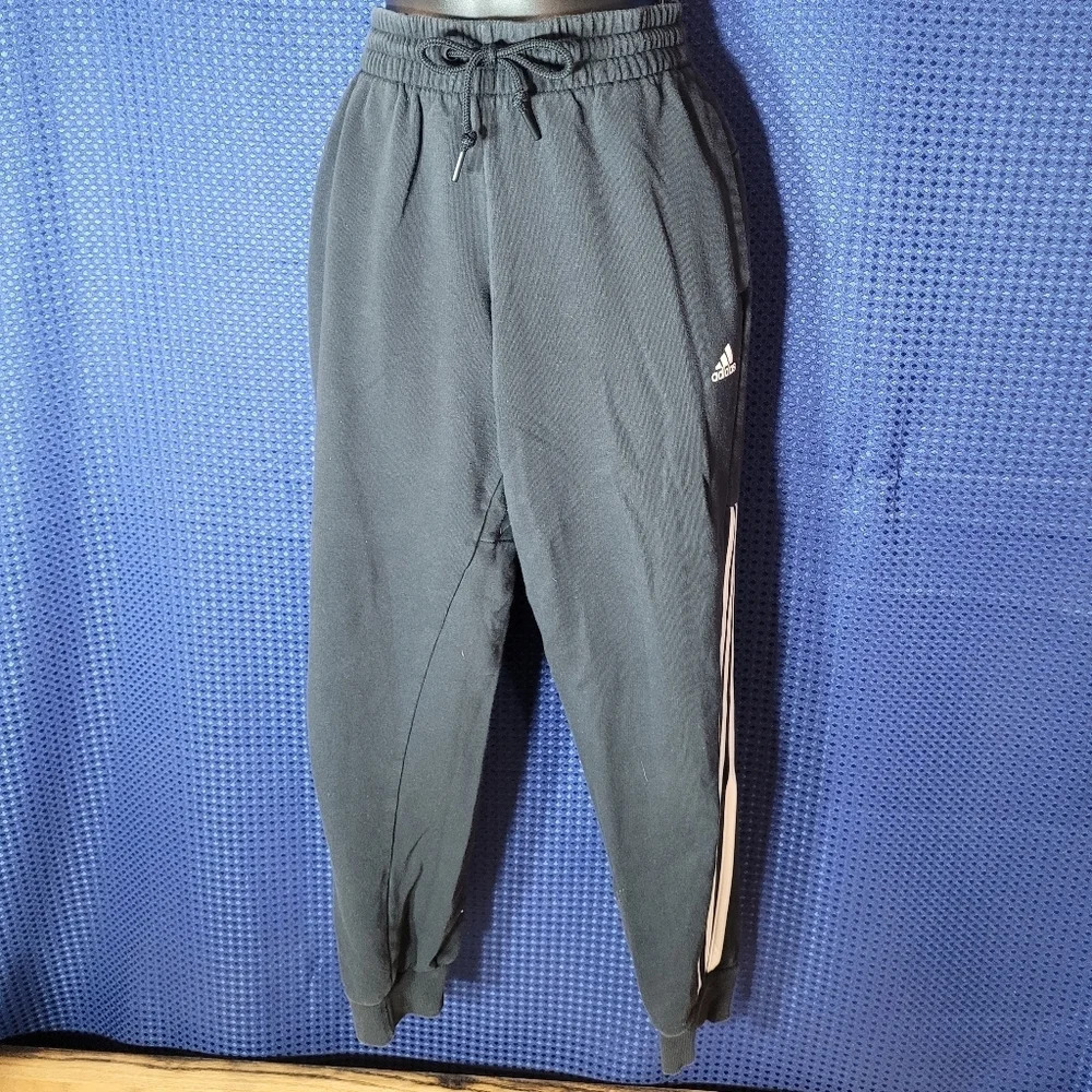 Adidas 3-Line Black Joggers Sz S